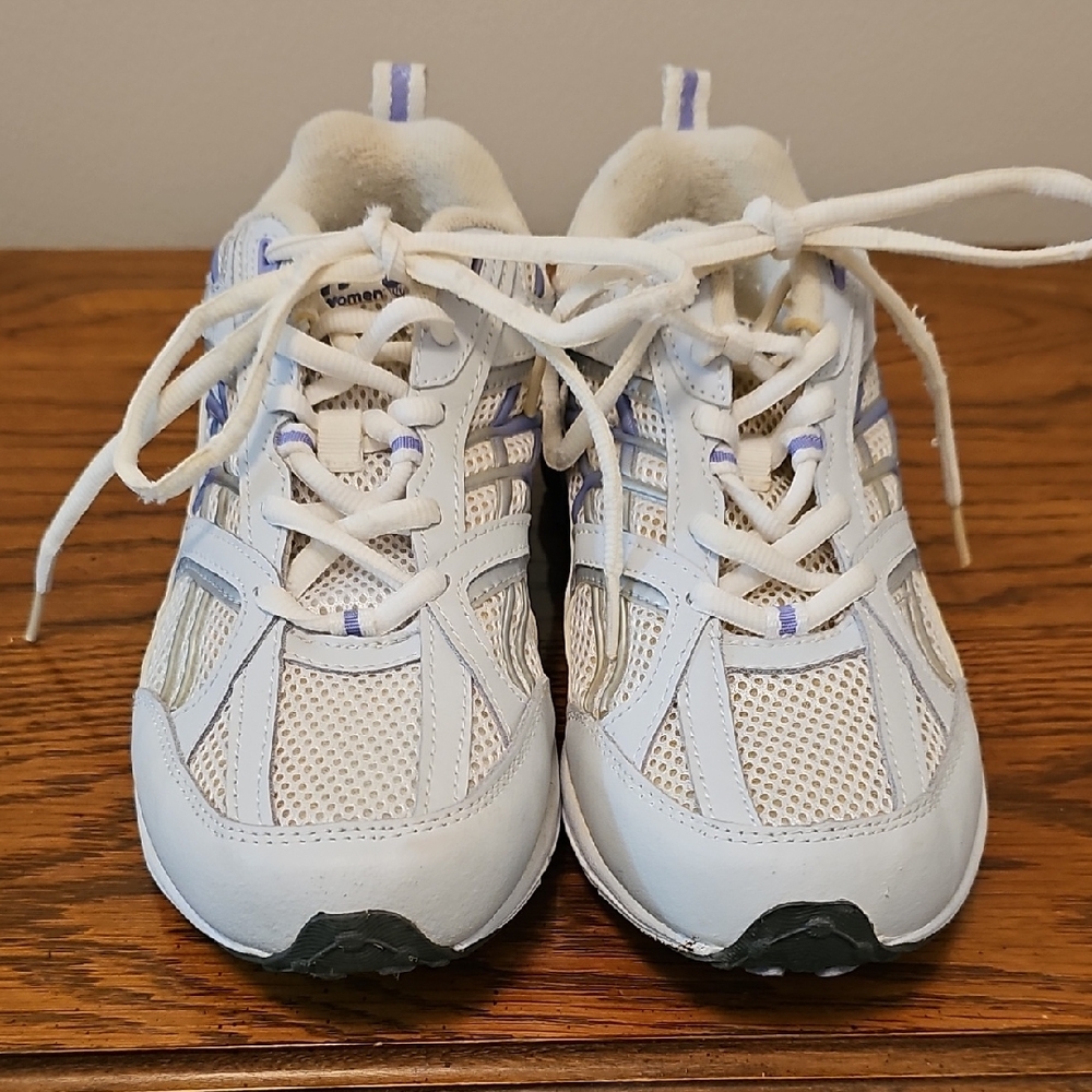 Women's White and Lavender Athletic Shoes